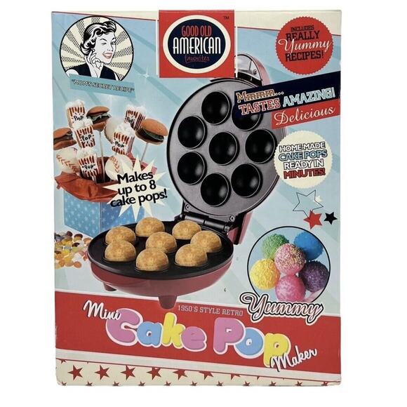 Good Old American Mini Cake Pop Maker 1950’ Style Retro Look Makes 8 Cake Pops - Picture 1 of 9